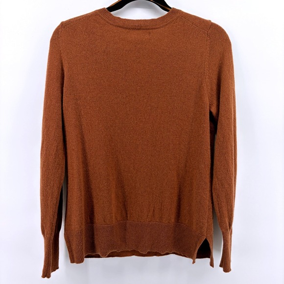 Tahari Cashmere V-Neck Sweater Large Brown Soft 2-Ply Luxury Minimalist Classic - Picture 8 of 9